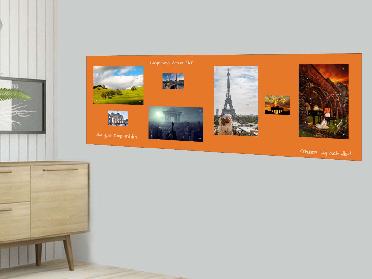 300x100cm | Whiteboardfolie selbstklebend & magnetisch | orange