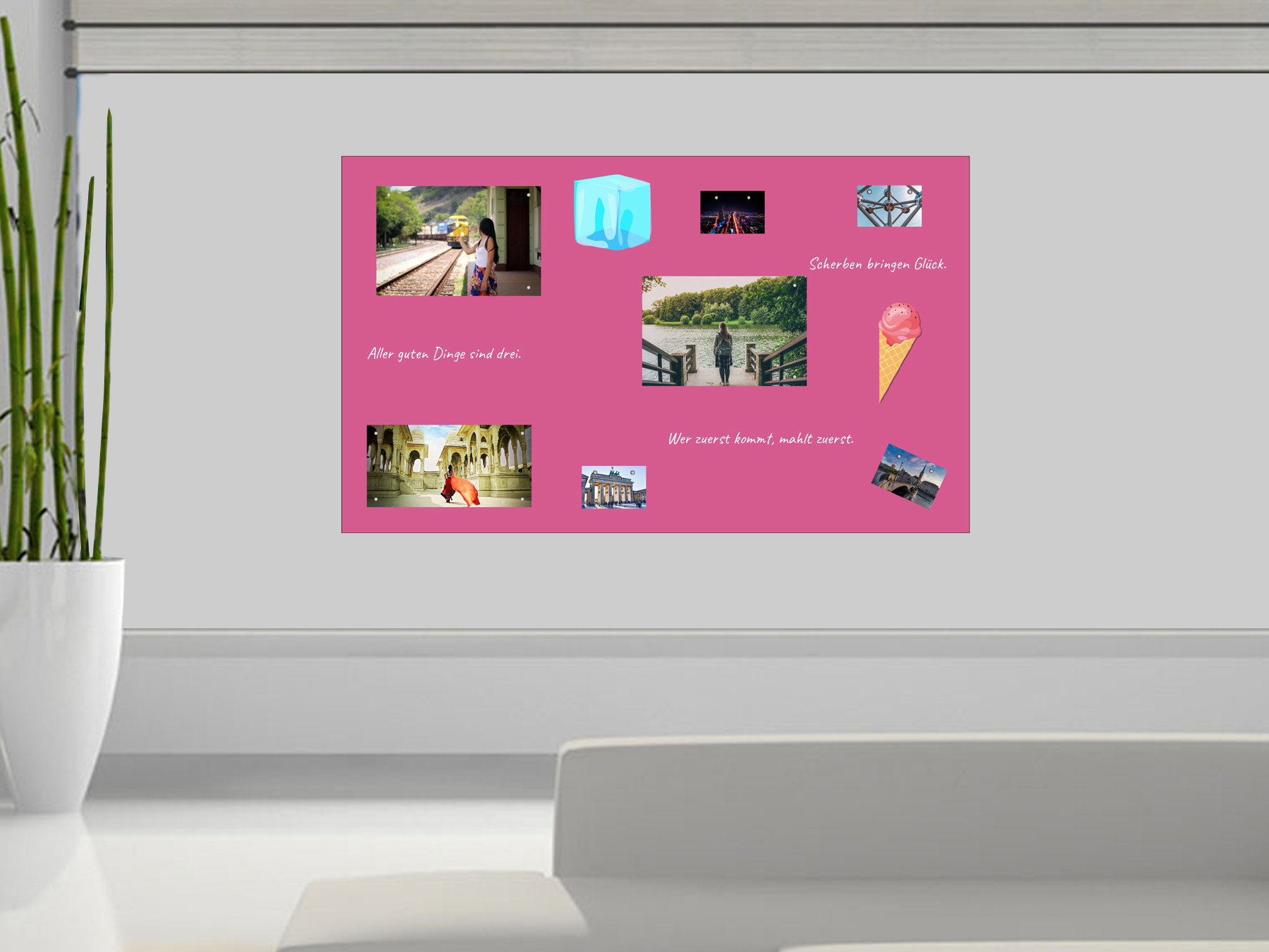200x120cm | Whiteboard-Folie selbstklebend & magnetisch | pink