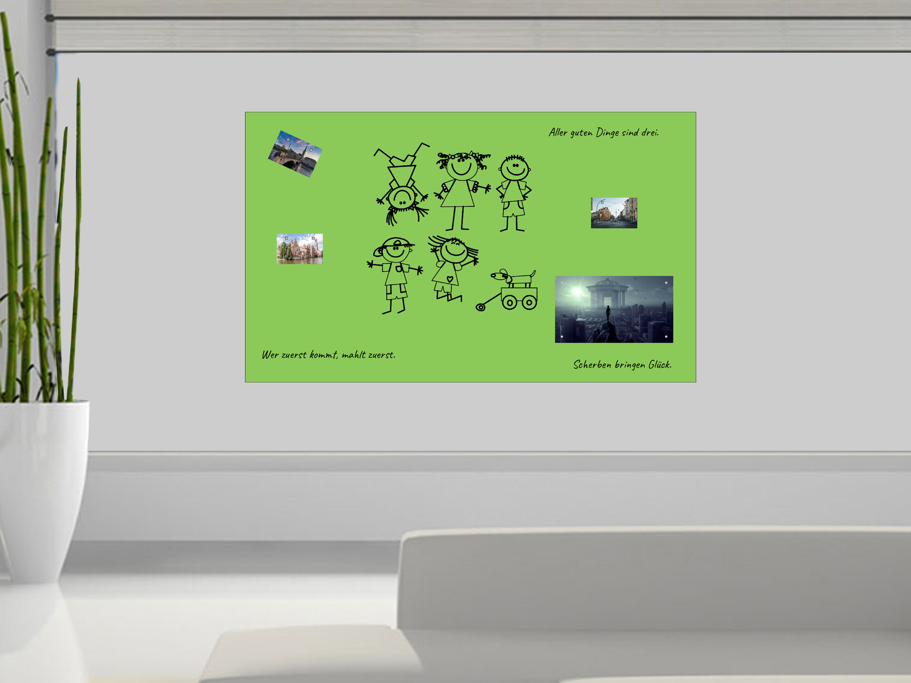 200x120cm | Whiteboard-Folie selbstklebend & magnetisch | hellgrün